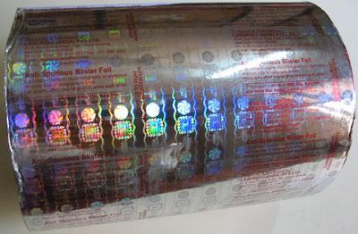 Holographic Hard Aluminium Foil