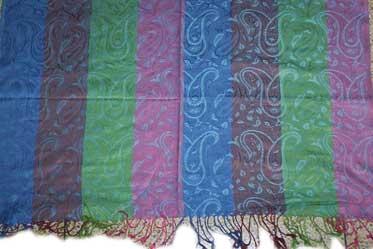 100% Viscose - Multistripe Jamavar Stole