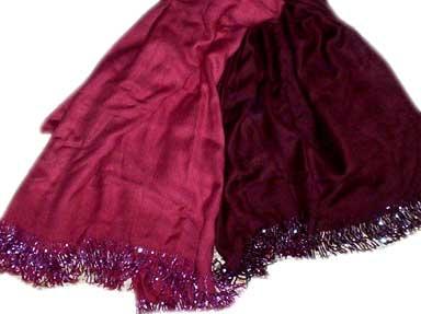 100% Viscose - Beaded Plain Stole