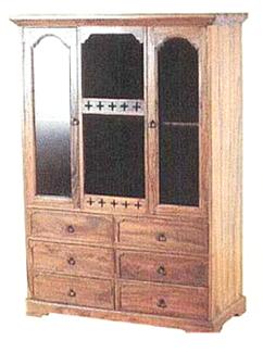 Wooden Cabinet with Drawers - Solid Wood, 72x48x24 Inches, Natural Finish | Four Drawers, Adjustable Shelves, Elegant Design