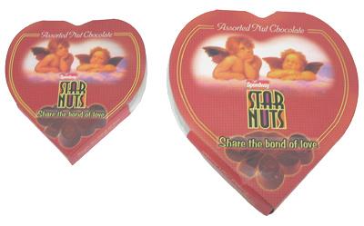 Star Nuts - Cardboard Two Sizes Red | Heart-Shaped Chocolate Box Sweet Treat Valentine's Day Gift