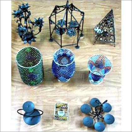 Iron Work with Beads - Iron, Glass Beads, Blue | Handcrafted, Hot Fire Finish, Bohemian Style, Durable, Intricate Designs