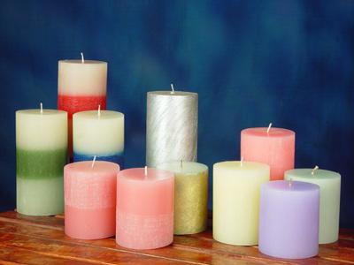 Textured Candles - Wax, Various Dimensions, Pastel Colors | Elegant Design, Long Burn Time, Multiple Scents, Relaxing Ambiance, Textured Finish, Boxed Packaging