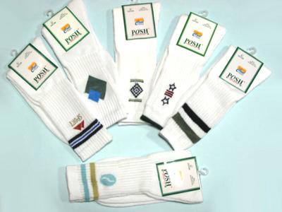 Plain Design Cotton+Polymide Terry Sports Socks