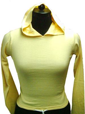 Knitted Garment - Cotton Blend, S-XL, Pale Yellow | Soft Fabric, Hooded Design, Long Sleeves, Comfortable Fit, Durable Material