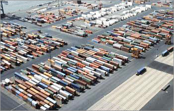 Containers Areal View