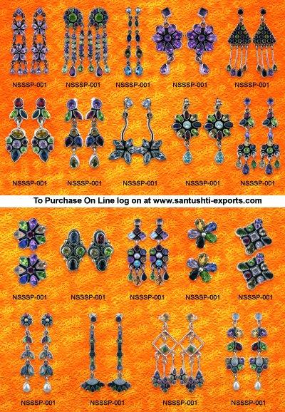 Sterling Silver Charm Bracelets with Semi Precious Stones