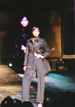 hand embroidered felted wool coat & blended fabric pants