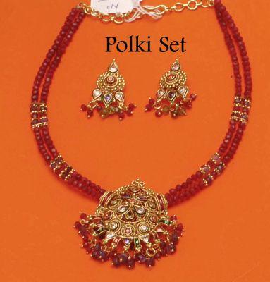 1Gm.Micro Gold Plated with Brass Metal polki Beads Mala