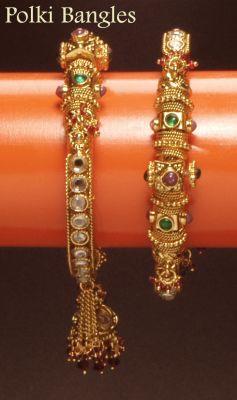 1Gm.Micro Gold Plated with Brass Metal &Polki Stones