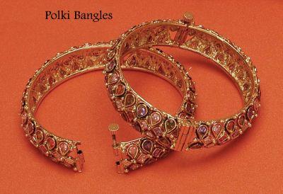 1Gm.Micro Gold Plated with Brass & Polki Stones