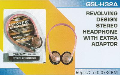 Revolving design stereo headphone with extra adaptor