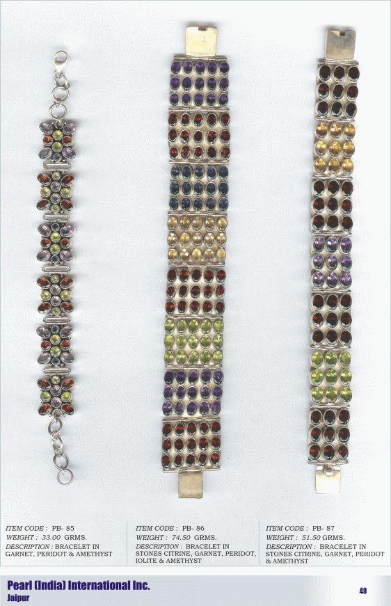 Bracletes in various semi-precious stones