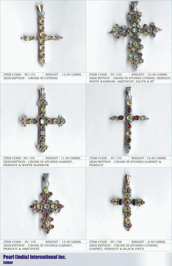Crosses In Various Semi Precious Stones