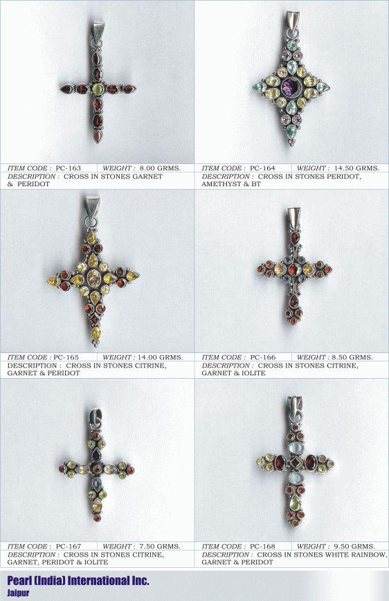 Crosses in Various Semi Precious Stones