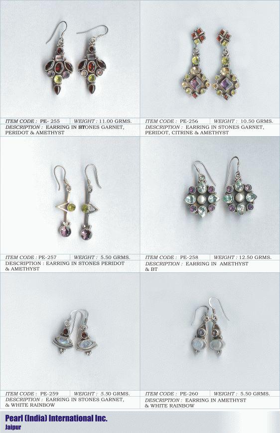 Earrings in Various Semi Precious Stones