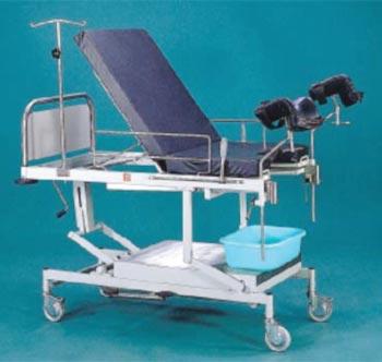 Birthing Bed - Steel, 200x80x90 cm, White | Adjustable Height, Multiple Positions, Comfortable Padding, Swivel Wheels