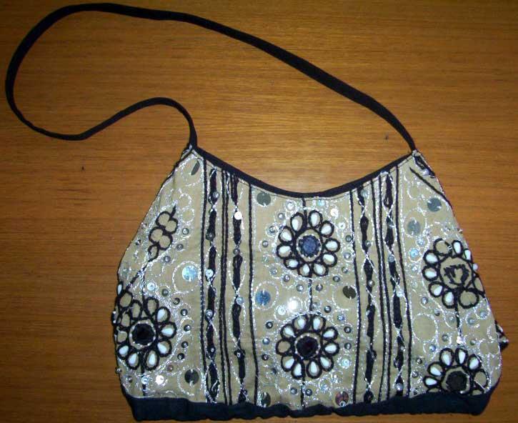 CANVAS DECORATED EVENING BAG