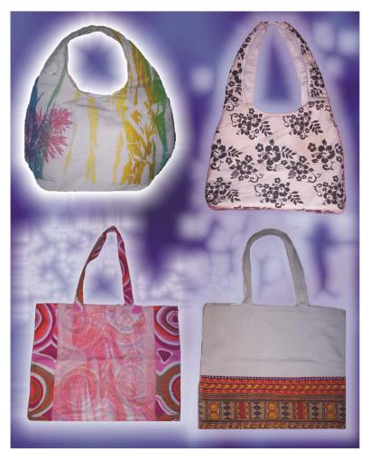 Assorted Bags - Cotton Polyester Multicolored, Open Top | Customizable Printing, Variety Designs, Lightweight Handles