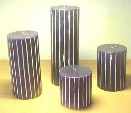 Tri Color Wax Filled Perfumed Jar with Silver Band at the Top