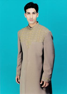 Dark beige sherwani