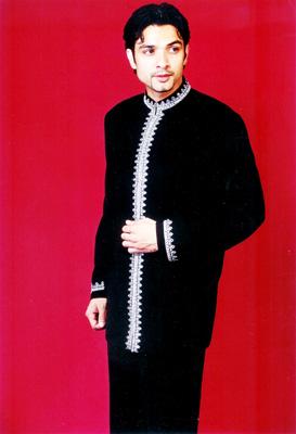 Black Polyester jodhpuri suit