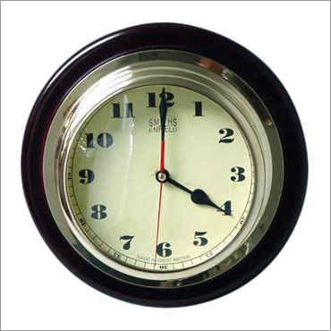 Wall Wood Brass Clock