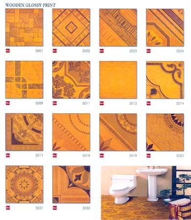Floor Tiles - Ceramic, Varied Dimensions, Orange | High Abrasion Resistance, Durable, Stylish, Easy To Clean, Water Resistant, Glazed Finish