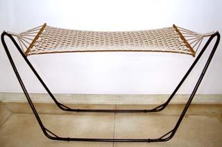 Cotton Hammock With Brown Stand