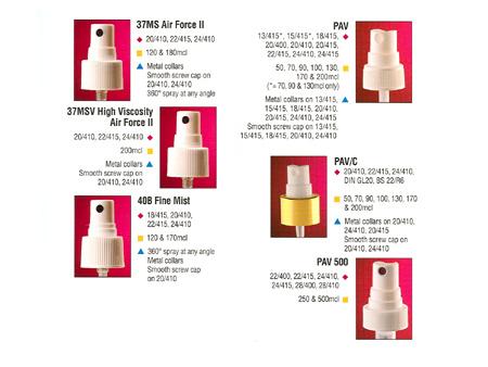 Pumps & Gas Valves for Perfume Bottles