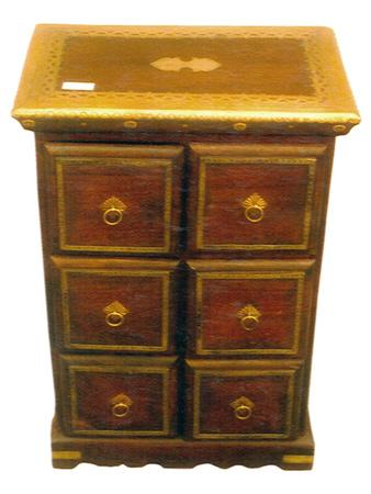 Wooden Chest with 6 Drawers