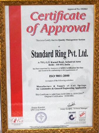 ISO Certificate for Springs