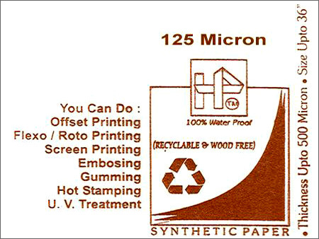 125 Micron Paper - Synthetic Paper 125 Micron Brown 180 gsm | Durable Recyclable Smooth Surface Versatile Use