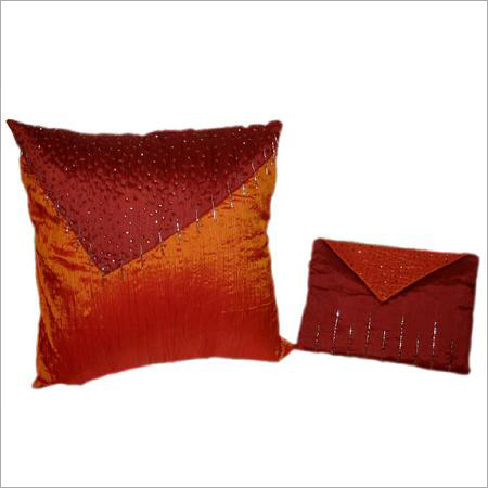 Embroidered Cushion Cover & Purse