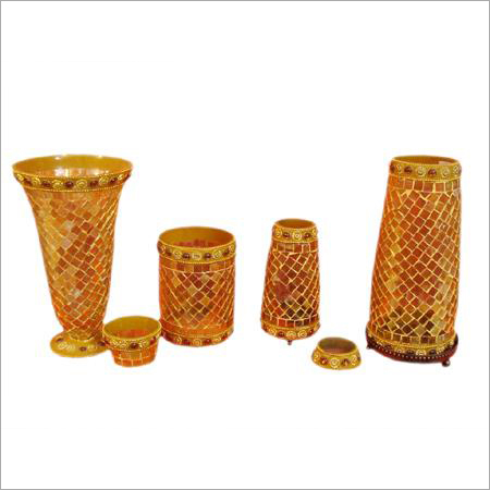 Mosaic Glass Candle Votives
