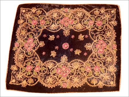 VELVET BASE WITH NEEDLE ART WORK (LENGTH-1.20 mts WIDTH: 1 mts)