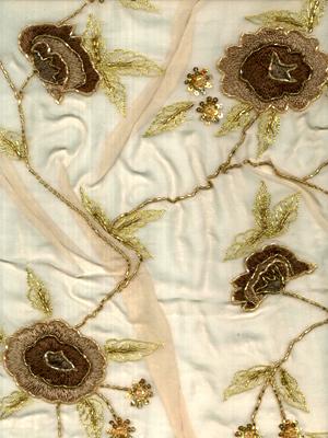 Hand Embroidery on Silk Fabric Hand Embroidery on Silk Fabric