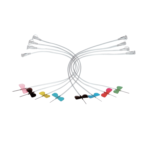 Scalp Vein Set - Plastic Material, User-Friendly design, Light Weight, Colour Coded Butterfly Wings, Thin Wall Needle for Enhanced Fluid Flow