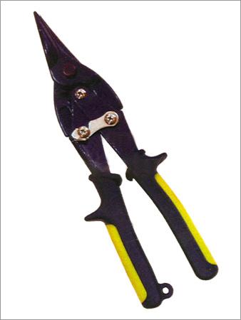 Figure Tin Snips - Alloy Steel 12 Inches Yellow Rubber Grip | Durable Blades Precise Cuts Comfortable Grip