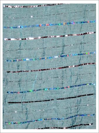 Sequins Line with Small Beads Stole - Sequins, Beads Fabric, Varied Sizes, Teal | Elegant Design, Sparkling Sequins, Lightweight, Soft Texture