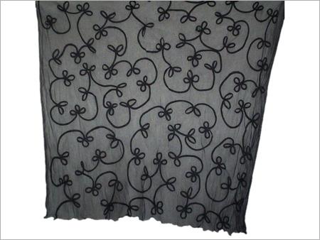 Nylon Scarf with Ribbon Embroidery