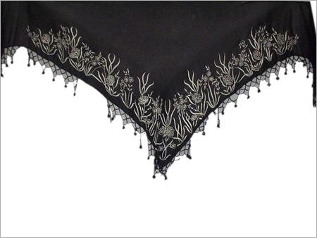 100% Viscose Triangular Scarf with Hand Embroidery