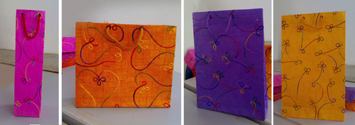 Embroidered handmade paper bags