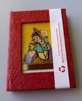 Hand painted handmade recycled paper journal