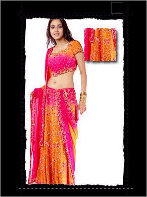 lehanga in double shade