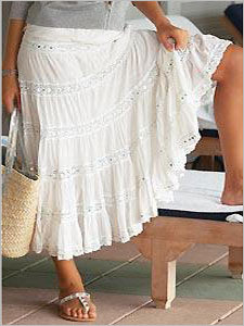 cotton crinkle skirt