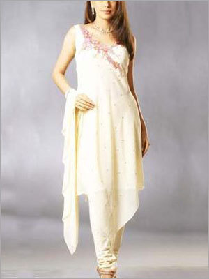 georgette with multicolour stone