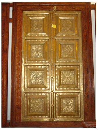 Wooden and Brass Crafted Door