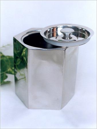 Stainless Steel Canister - 1 Liter, 8x8x10 cm | Airtight Seal, Mirror Polish, Snap-on Lid