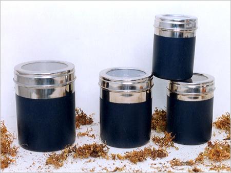 Canister Sets - Steel and Plastic, Varying Sizes, Dark Blue | Airtight Seals, Stackable, Matte Finish